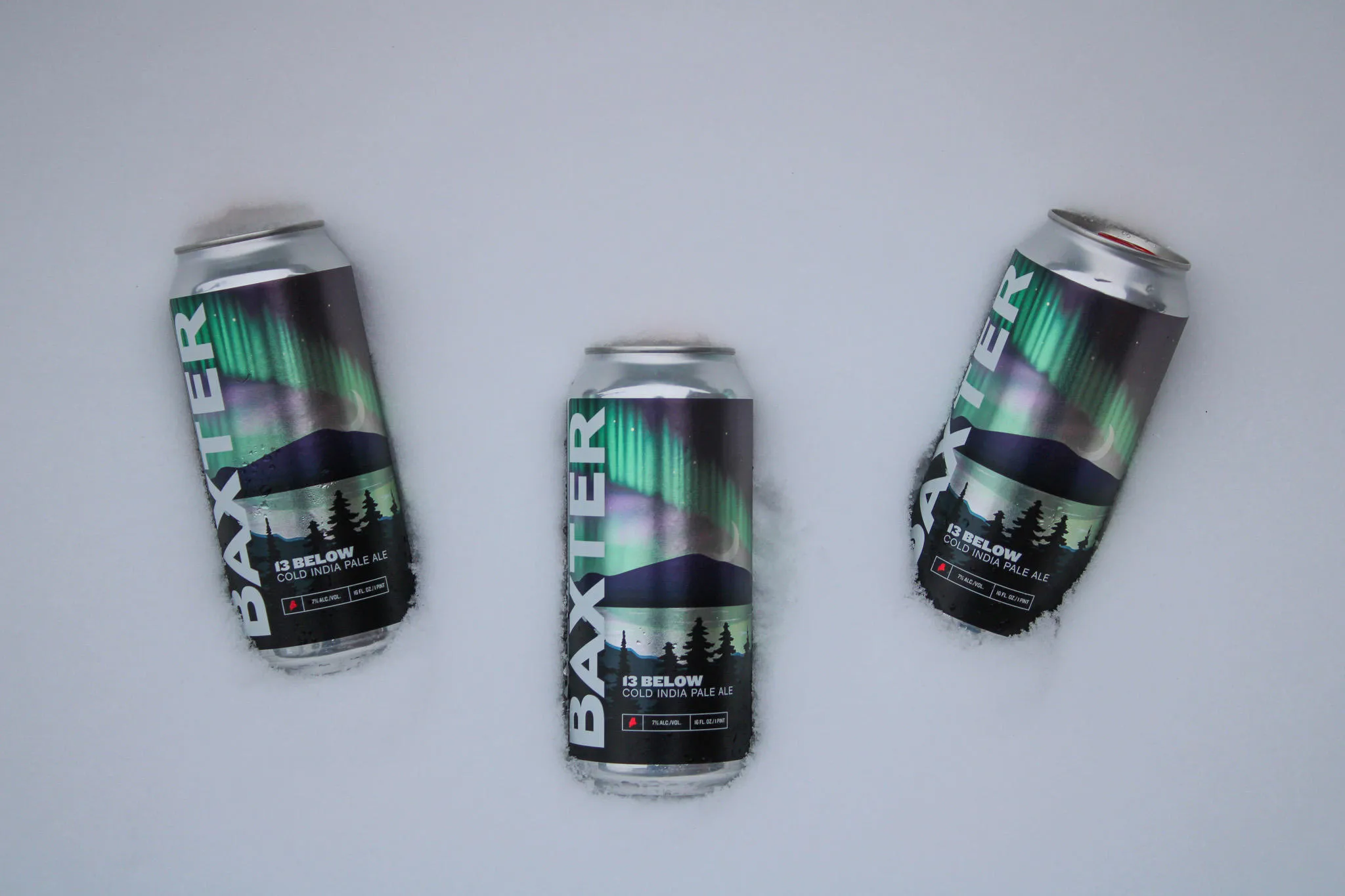 Baxter '13 below' IPA beer can labels